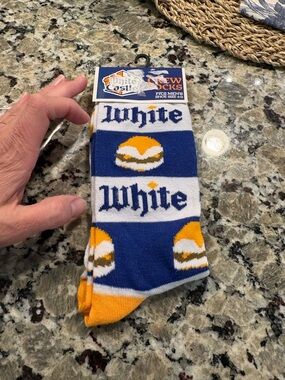 Men's Blue & White Crew Socks